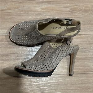 Via Spiga Taupe Perforated Sandals